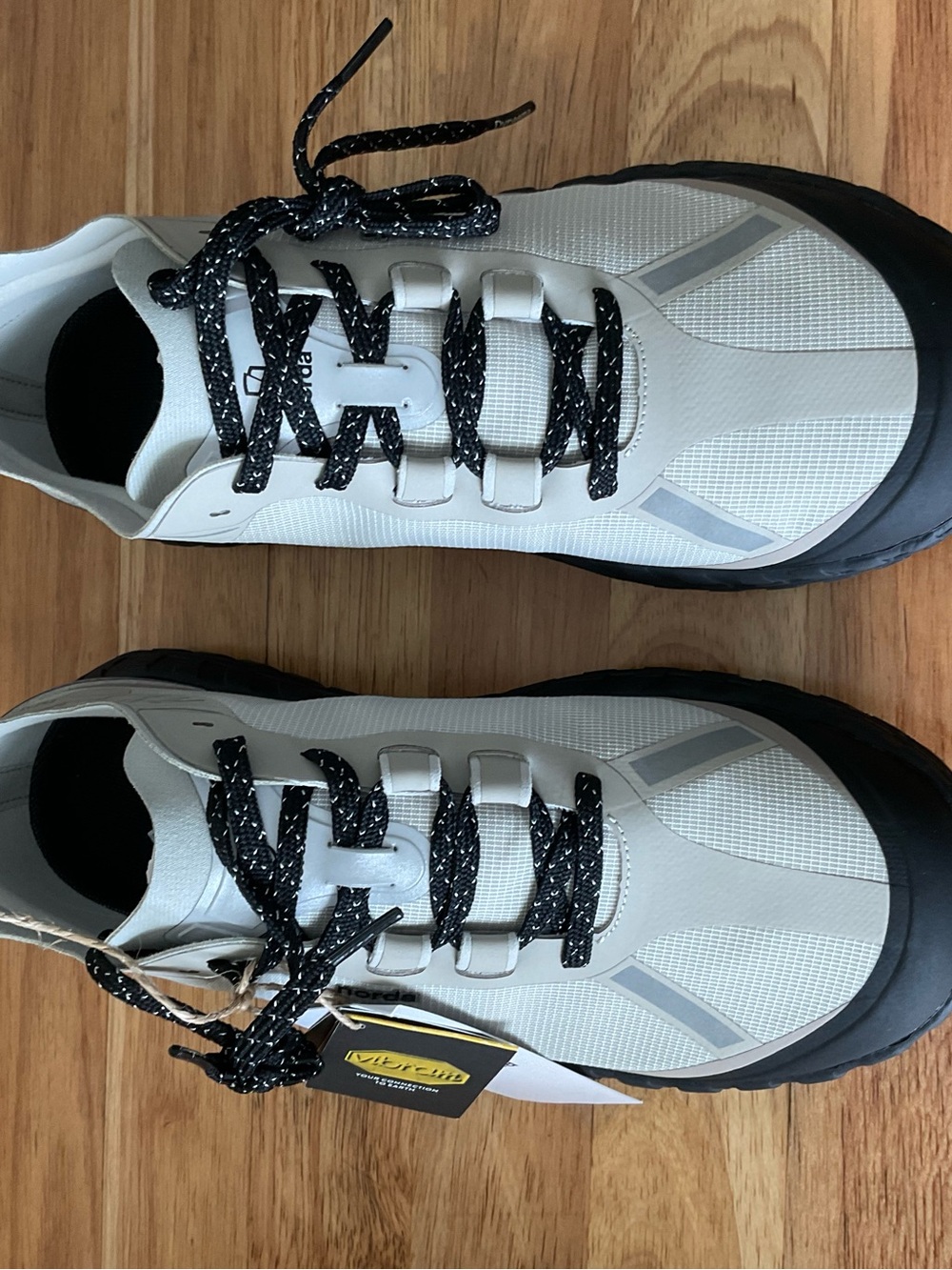 Men's Athletic Shoes in White and Black with Reflective Accents